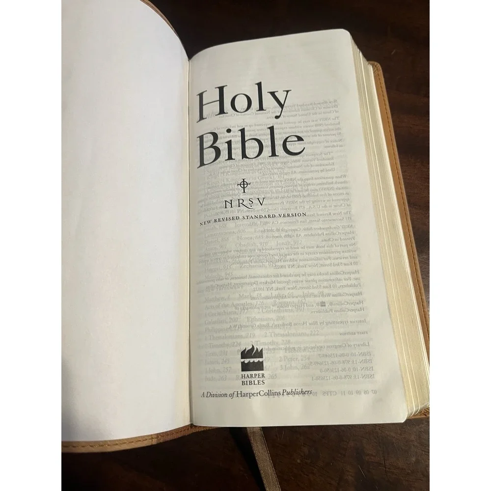 NRSV Go-Anywhere‎ Thinline Bible 2007 First Edition HarperCollins Tan Brown